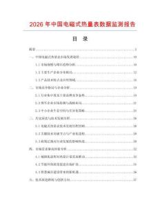 2026年中國電磁式熱量表數據監測報告