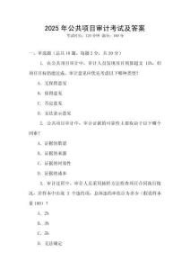 2025年公共項(xiàng)目審計(jì)考試及答案
