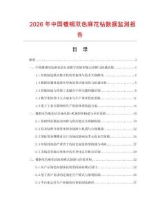 2026年中國鍍銅雙色麻花鉆數(shù)據(jù)監(jiān)測報告