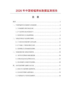 2026年中國鋁錳焊絲數(shù)據(jù)監(jiān)測報告