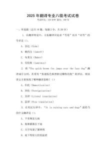 2025年翻譯專業(yè)八級(jí)考試試卷