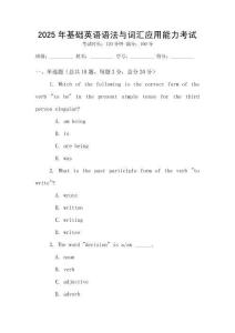 2025年基礎(chǔ)英語語法與詞匯應(yīng)用能力考試