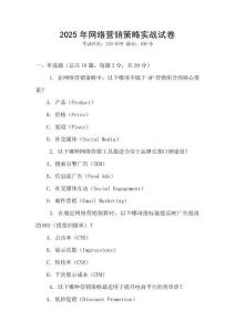 2025年網絡營銷策略實戰試卷
