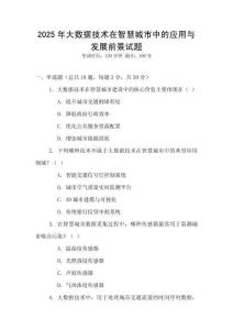 2025年大數(shù)據(jù)技術(shù)在智慧城市中的應(yīng)用與發(fā)展前景試題