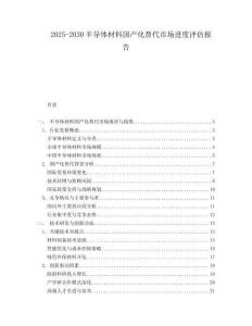 2025-2030半導體材料國產化替代市場進度評估報告