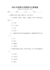 2025年物理力學原理與計算真題