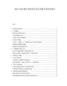 2025-2030數(shù)字化轉(zhuǎn)型中的企業(yè)數(shù)字化轉(zhuǎn)型報(bào)告