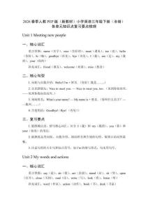 2026春季人教PEP版（新教材）小學(xué)英語三年級(jí)下冊(cè)（全冊(cè)）各單元知識(shí)點(diǎn)復(fù)習(xí)要點(diǎn)梳理