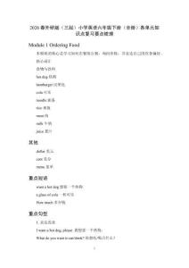 2026春外研版（三起）小學(xué)英語六年級(jí)下冊(cè)（全冊(cè)）各單元知識(shí)點(diǎn)復(fù)習(xí)要點(diǎn)梳理