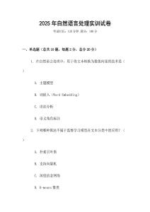 2025年自然語(yǔ)言處理實(shí)訓(xùn)試卷