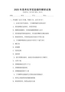 2025年高考化學實驗操作解析試卷