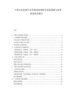中國文化傳媒行業(yè)市場深度調(diào)研及發(fā)展戰(zhàn)略與前景展望研究報告