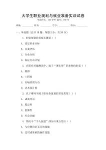 大學(xué)生職業(yè)規(guī)劃與就業(yè)準(zhǔn)備實(shí)訓(xùn)試卷