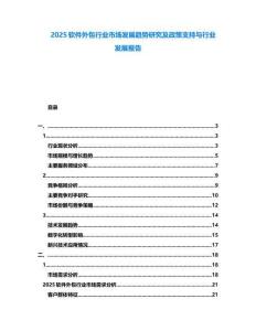 2025軟件外包行業(yè)市場發(fā)展趨勢研究及政策支持與行業(yè)發(fā)展報告