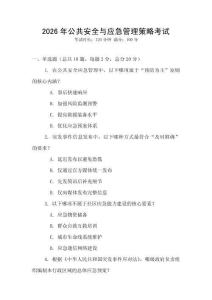 2026年公共安全與應(yīng)急管理策略考試