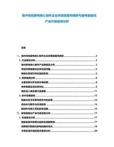 揚州傳統(tǒng)家電核心部件企業(yè)供需鏈重構調研與家電智能化產業(yè)升級咨詢分析