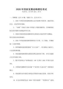 2026年國家發展戰略模擬考試