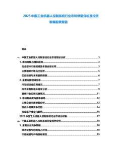 2025中國工業(yè)機(jī)器人控制系統(tǒng)行業(yè)市場供需分析及投資發(fā)展前景報告