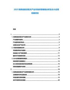 2025陜西省航空航天產(chǎn)業(yè)市場(chǎng)供需格局分析及北斗應(yīng)用拓展項(xiàng)目