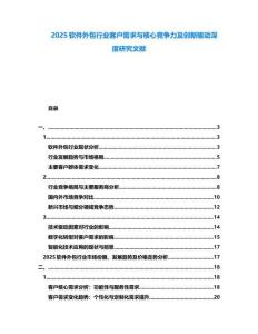 2025軟件外包行業(yè)客戶需求與核心競爭力及創(chuàng)新驅(qū)動深度研究文獻