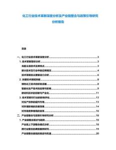 化工行業(yè)技術(shù)革新深度分析及產(chǎn)業(yè)鏈整合與政策引導(dǎo)研究分析報(bào)告