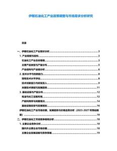 伊朗石油化工產(chǎn)業(yè)政策調(diào)整與市場需求分析研究