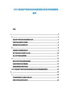 2025商業(yè)地產(chǎn)城市綜合體運(yùn)營(yíng)深度分析及市場(chǎng)發(fā)展趨勢(shì)報(bào)告