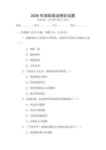 2026年國際政治理論試題