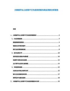 大數據平臺上的用戶行為語言挖掘與商業洞察分析報告