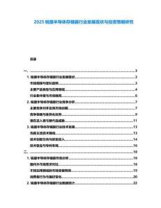 2025銳捷半導(dǎo)體存儲(chǔ)器行業(yè)發(fā)展現(xiàn)狀與投資策略研究