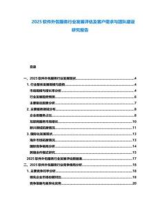 2025軟件外包服務(wù)行業(yè)發(fā)展評(píng)估及客戶需求與團(tuán)隊(duì)建設(shè)研究報(bào)告