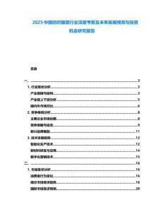 2025中國紡織服裝行業(yè)深度考察及未來發(fā)展預(yù)測與投資機(jī)會研究報告