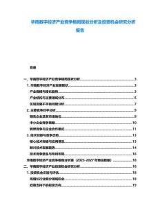 華南數(shù)字經(jīng)濟(jì)產(chǎn)業(yè)競(jìng)爭(zhēng)格局現(xiàn)狀分析及投資機(jī)會(huì)研究分析報(bào)告