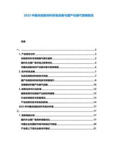 2025中國光刻膠材料研發進展與國產化替代策略報告
