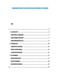 中國(guó)浮船升降機(jī)行業(yè)專利布局與技術(shù)創(chuàng)新能力評(píng)估報(bào)告