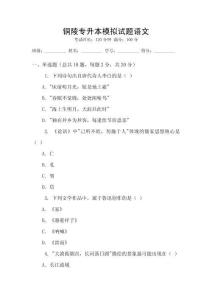 铜陵专升本模拟试题语文