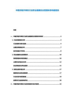 中國(guó)浮船升降機(jī)行業(yè)職業(yè)健康安全管理體系構(gòu)建報(bào)告