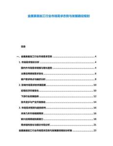 金屬表面加工行業(yè)市場(chǎng)需求態(tài)勢(shì)與發(fā)展路徑規(guī)劃