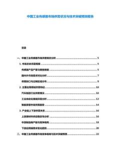 中國工業(yè)傳感器市場供需狀況與技術(shù)突破預(yù)測報(bào)告