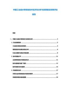 中國工業(yè)廢水零排放技術(shù)經(jīng)濟性分析與政策驅(qū)動效果評估報告