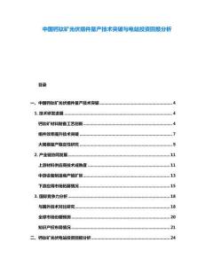 中國(guó)鈣鈦礦光伏組件量產(chǎn)技術(shù)突破與電站投資回報(bào)分析