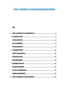 中國工業(yè)互聯(lián)網(wǎng)平臺行業(yè)競爭格局及投資前景預測報告