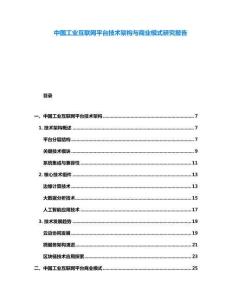 中國工業(yè)互聯(lián)網(wǎng)平臺(tái)技術(shù)架構(gòu)與商業(yè)模式研究報(bào)告