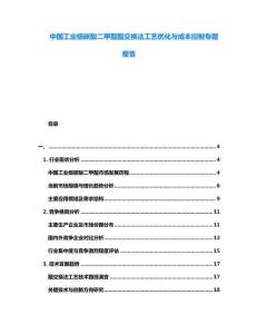 中國工業(yè)級碳酸二甲酯酯交換法工藝優(yōu)化與成本控制專題報告