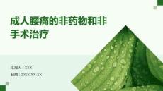 成人腰痛的非藥物和非手術治療