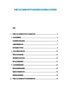 中國(guó)工業(yè)大數(shù)據(jù)分析平臺(tái)商業(yè)模式與變現(xiàn)能力分析報(bào)告