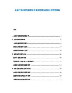 金融行業(yè)創(chuàng)新與監(jiān)管分析及投資評(píng)估規(guī)劃分析研究報(bào)告