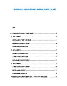 中國(guó)廢舊動(dòng)力電池梯次利用技術(shù)成熟度與政策紅利分析