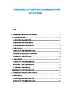 德國(guó)新能源光伏材料行業(yè)市場(chǎng)現(xiàn)狀供需分析及投資評(píng)估規(guī)劃分析研究報(bào)告