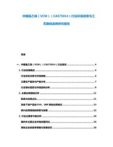 中國氯乙烯（VCM）（CAS75014）行業(yè)環(huán)保政策與工藝路線選擇研究報告